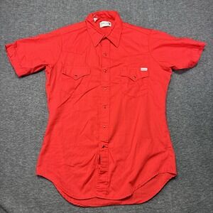 Vintage Sears Roebucks Western Shirt Men Large Pearl Snap‎ Red 60s Cowboy Rodeo